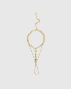 Gold coin hand chain
