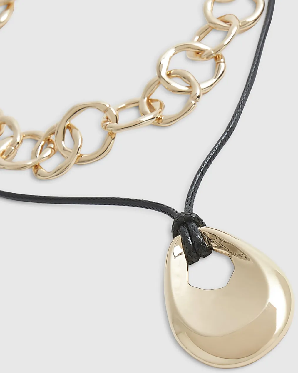 Gold Cord Chain Multirow Necklace
