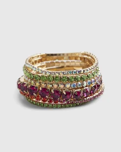 Gold Diamante Bracelet Multipack