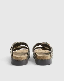 Gold Double Strap Footbed Sandals