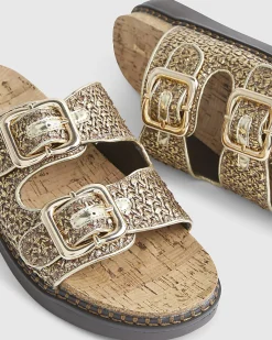 Gold Double Strap Footbed Sandals