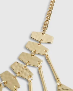 Gold Drop Pendant Collar Necklace