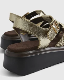 Gold Fisherman Flatform Sandals