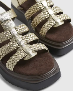 Gold Fisherman Flatform Sandals