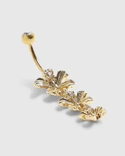 Gold Flower Belly Bar