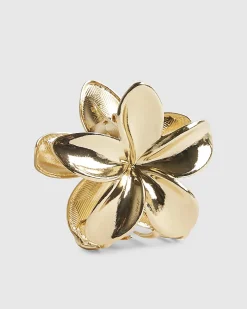 Gold Flower Claw Clip