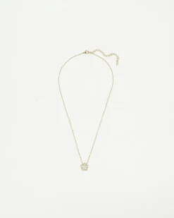 Gold Flower pendant Necklace