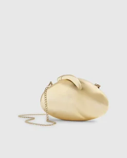 Gold Hard Shell Clutch Bag
