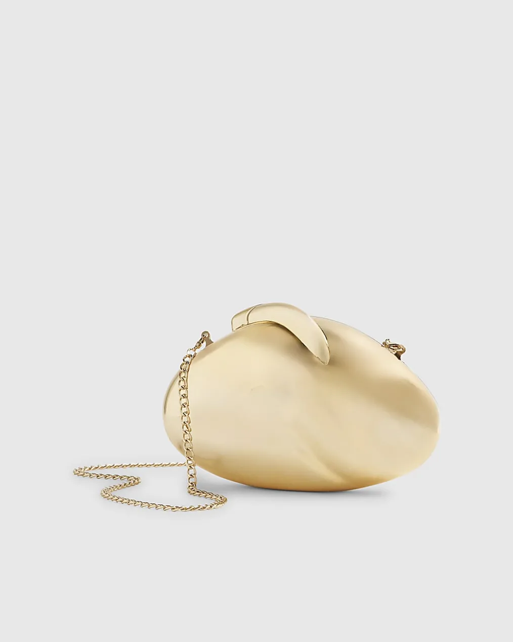 Gold Hard Shell Clutch Bag