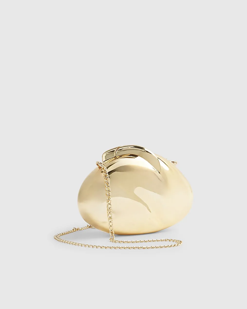Gold Hard Shell Clutch Bag