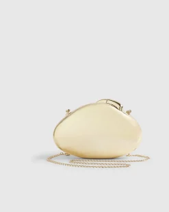 Gold Hard Shell Clutch Bag