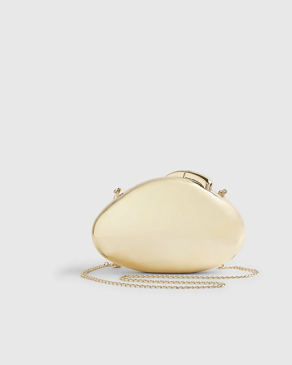 Gold Hard Shell Clutch Bag