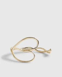 Gold Heart Cuff Bracelet