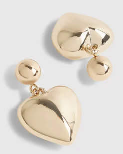 Gold Heart Hoop Earrings