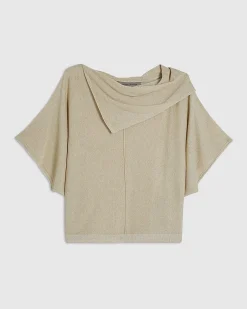 Gold Knitted Cape Jumper