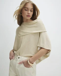 Gold Knitted Cape Jumper