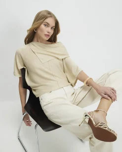 Gold Knitted Cape Jumper