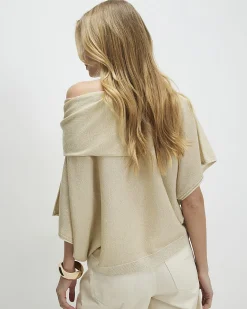 Gold Knitted Cape Jumper