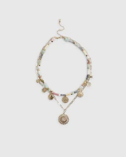 Gold layered beaded necklace