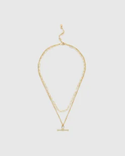 Gold Layered T-bar Necklace