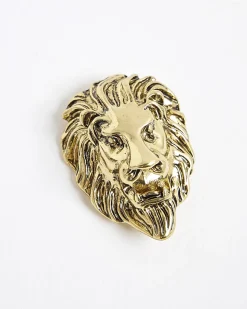 Gold Lion Brooch