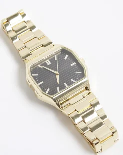 Gold Metal Hexagon Face Watch