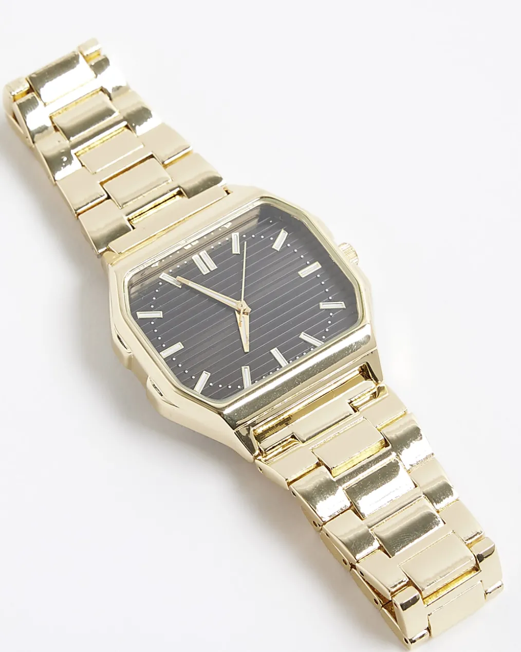Gold Metal Hexagon Face Watch