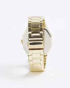 Gold Metal Hexagon Face Watch
