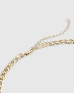 Gold Mixed Metal Coin Necklace
