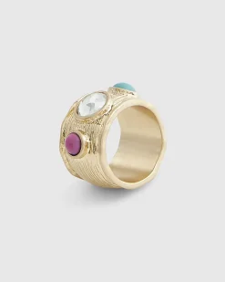 Gold Mixed Stone Ring