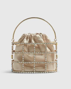 Gold Multi Gem Basket Bag