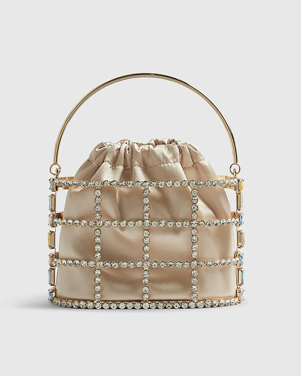 Gold Multi Gem Basket Bag
