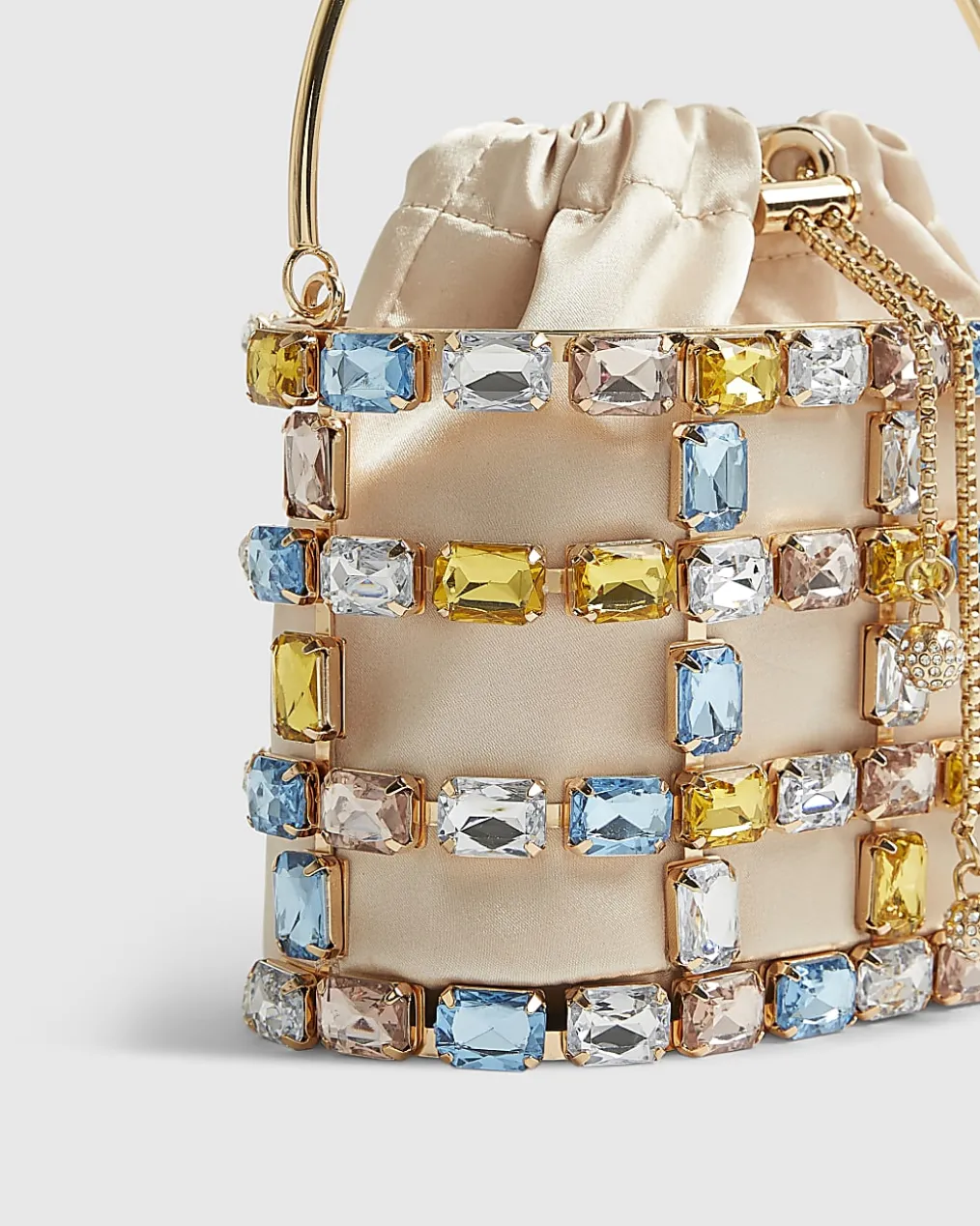 Gold Multi Gem Basket Bag
