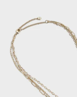 Gold Multirow Chain Necklace