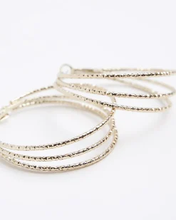 Gold Multirow Hoop earrings