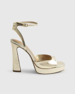 Gold Open Back Platform Sandals
