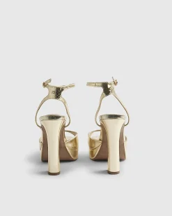 Gold Open Back Platform Sandals