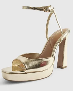 Gold Open Back Platform Sandals