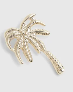Gold Palm Tree Stud Earrings