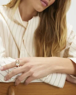 Gold Pear Diamond Simulant Wrap Ring