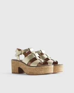 Gold Platform Fisherman Sandals