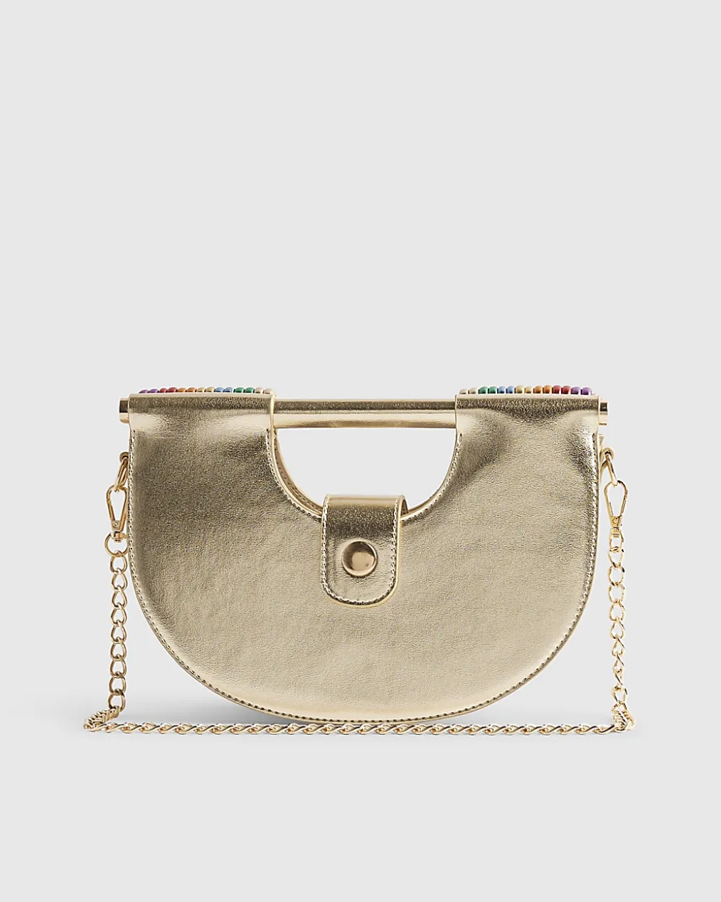 Gold Rainbow Tube Clutch Bag