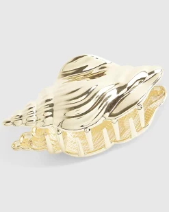 Gold Sea Shell Claw Hair Clip