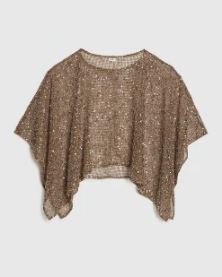 Gold Sequin Knitted Cape