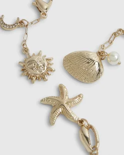 Gold Shell Bikini Charms 4 pack