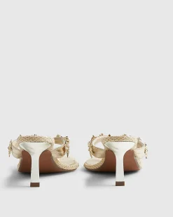 Gold Shell Toe Thong Heeled Sandals