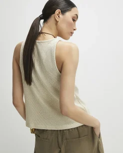 Gold Sleeveless Metallic Vest Top