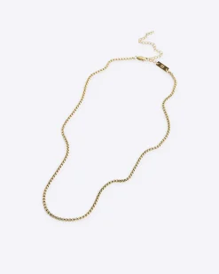 Gold stainless steel cable chain necklace