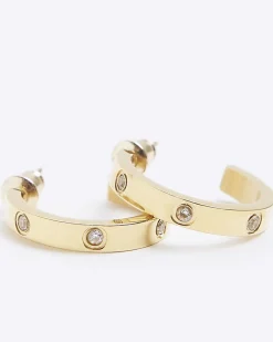 Gold Stainless Steel Hoop Earrings