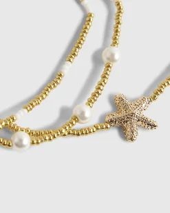 Gold Starfish Stretch Anklet